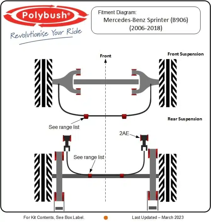 Mercedes Sprinter (B906) (2006-2018) suspension bush diagram