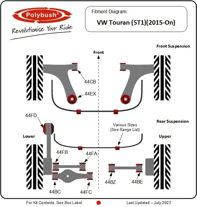 VW Touran (5T1) (2015-On) suspension bush diagram