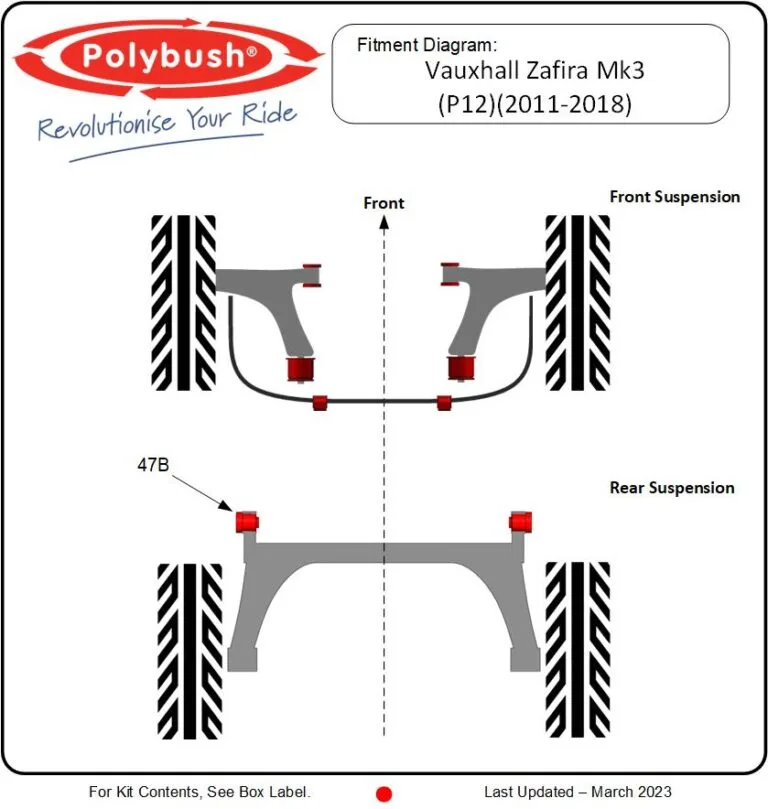 Zafira MK3 (P12) (2011-2018) suspension bush diagram