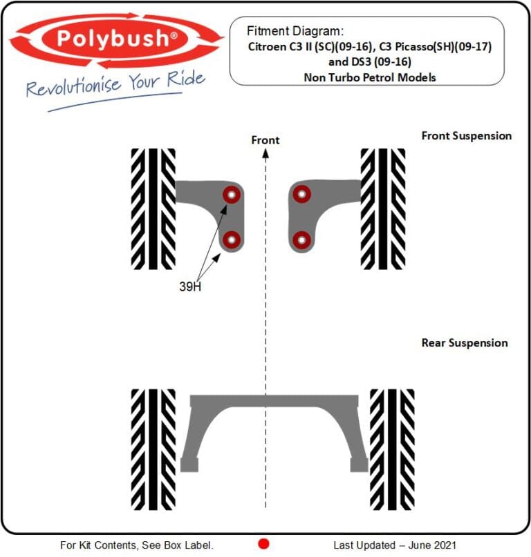 Citroen C3 II (SC) 2009-2016 suspension bush diagram