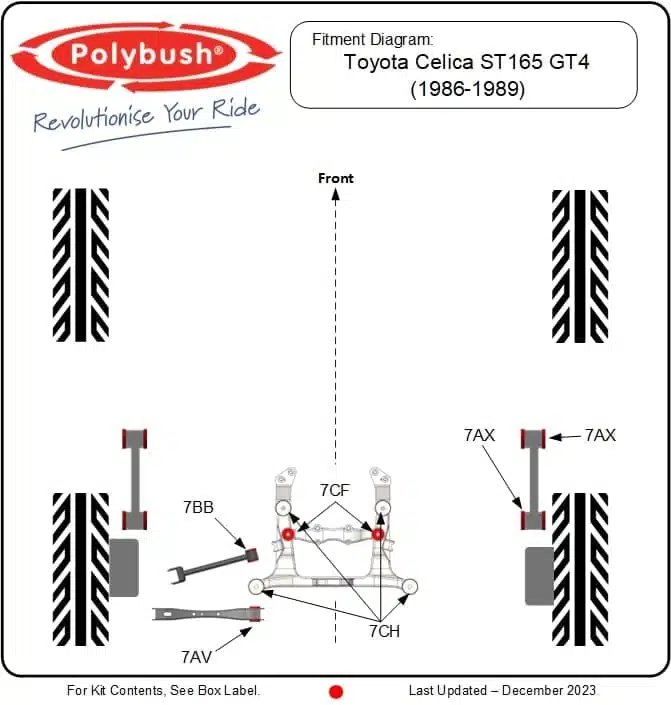 Celica ST165 GT4 (1986-1989) suspension bush diagram