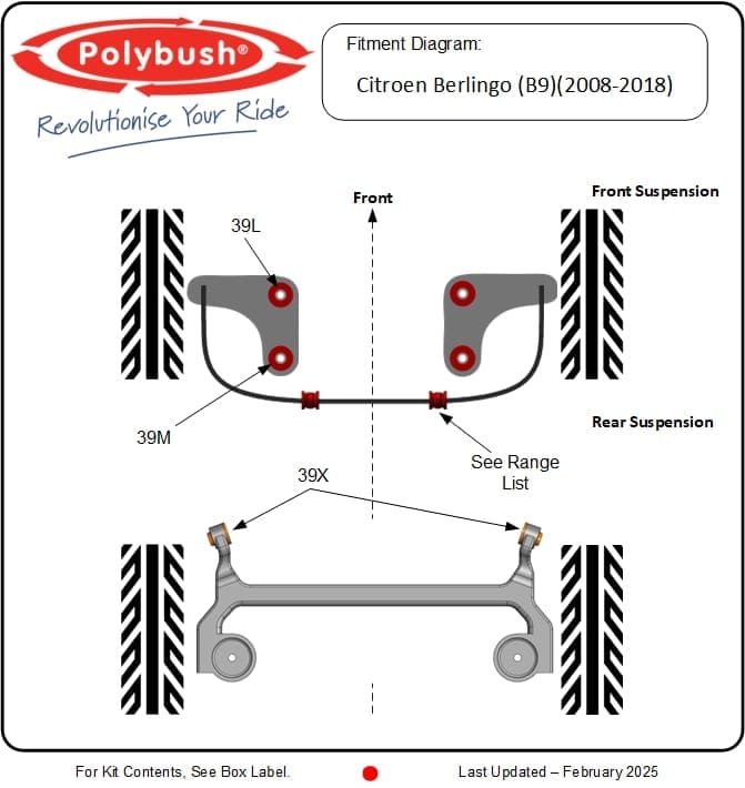 Citroen Berlingo (B9) 2008-2018 suspension bush diagram