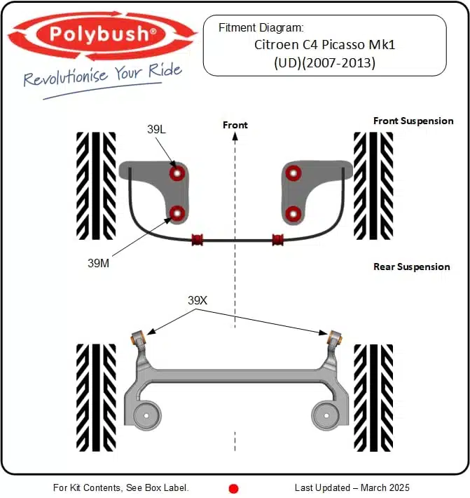 Citroen C4 Picasso Mk1 (UD) 2007-2013 suspension bush diagram