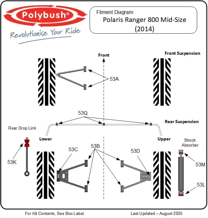 Polaris Ranger 800 Mid-Size (2014) suspension bush diagram