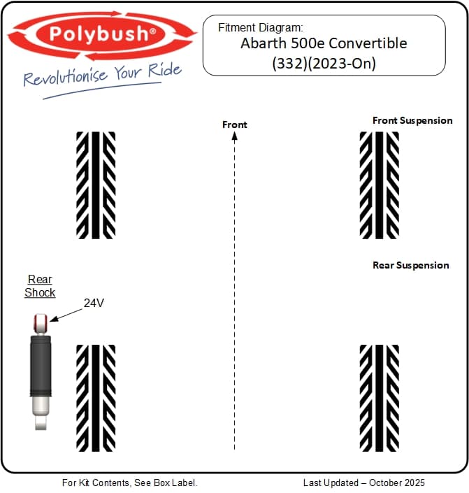 Abarth 500e Convertible (332)(2023-On) suspension bush diagram