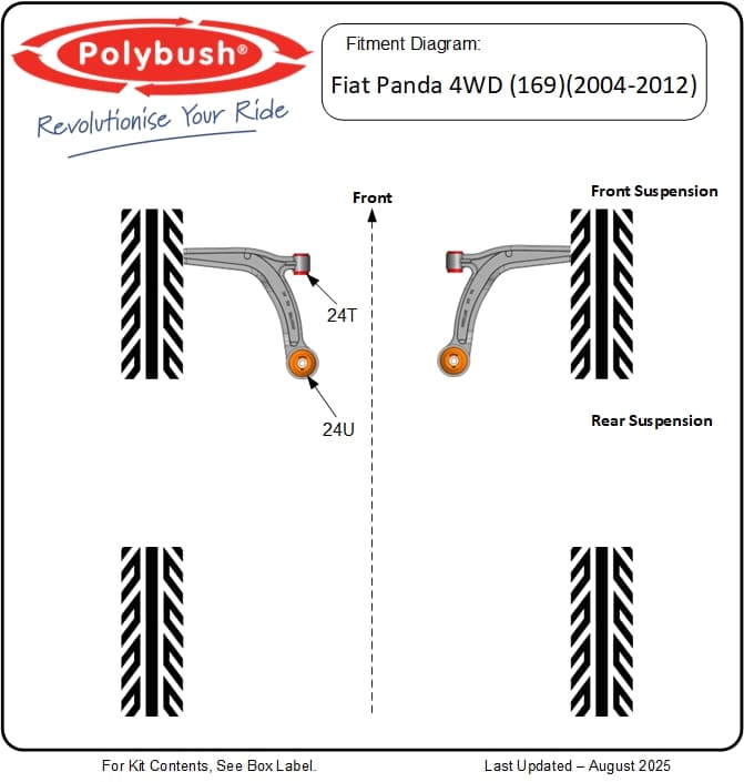 Fiat Panda 4WD (169) (2004-2012) suspension bush diagram
