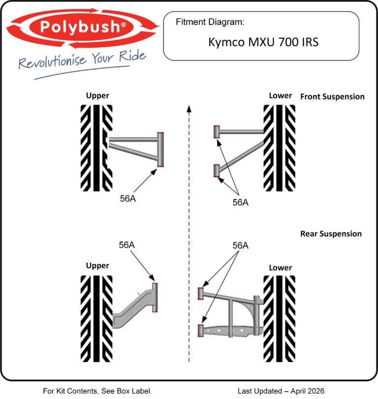 Kymco MXU 700 IRS suspension bush diagram