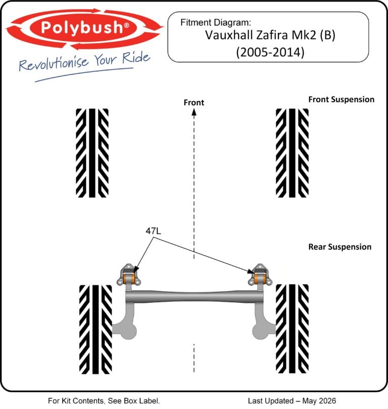 Vauxhall Zafira Mk2 (B) (2005-2014) suspension bush diagram